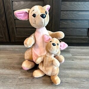 Vintage Disney Winnie the Pooh Kanga and Roo Plush Stuffed Animals 16" and 9"